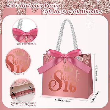 バッグ party bag Amazon.com: Blue and Black 16th Birthday Gift Bag with